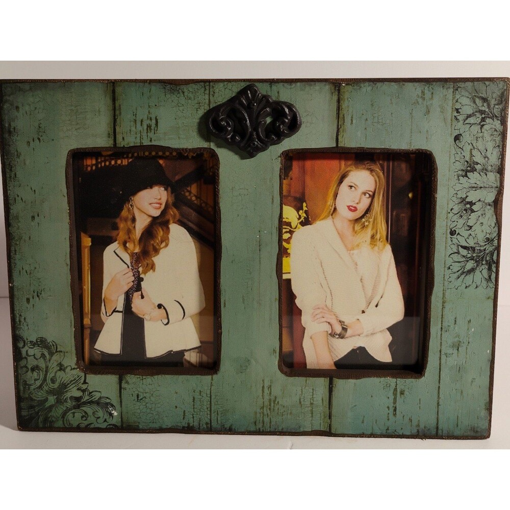 Vintage Creative co-op rustic farmhouse dbl 4x6 picture frame